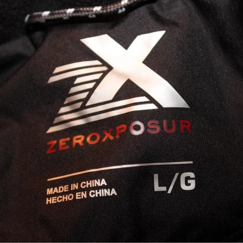 ZEROXPOSUR Men’s Large Jacket Winter Coat Flex Puffer Quilted Denim Blue Black - Picture 3 of 4